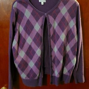 Croft & Barrow button cardigan sweater purple XL